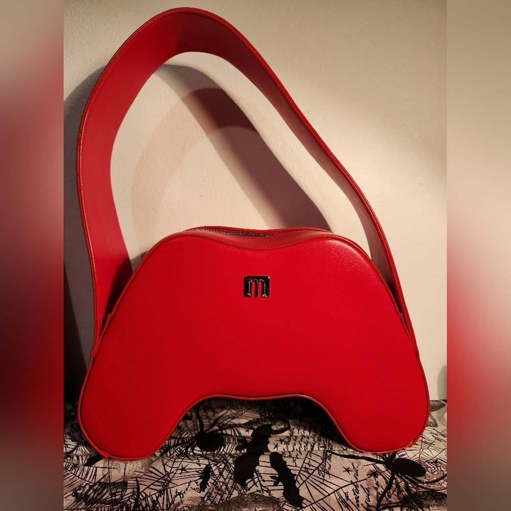 🎮Murway Bold Red Designer Joystick Handbag